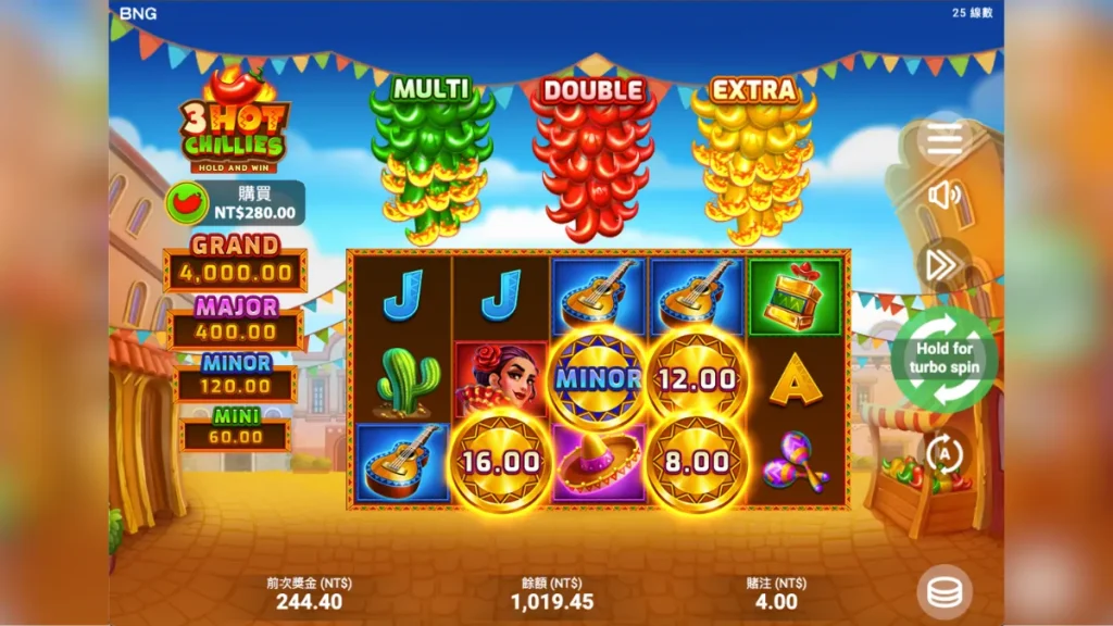 cclive 彩城娛樂 娛樂城 介紹 辣椒3重奏 遊戲時的遊戲畫面。